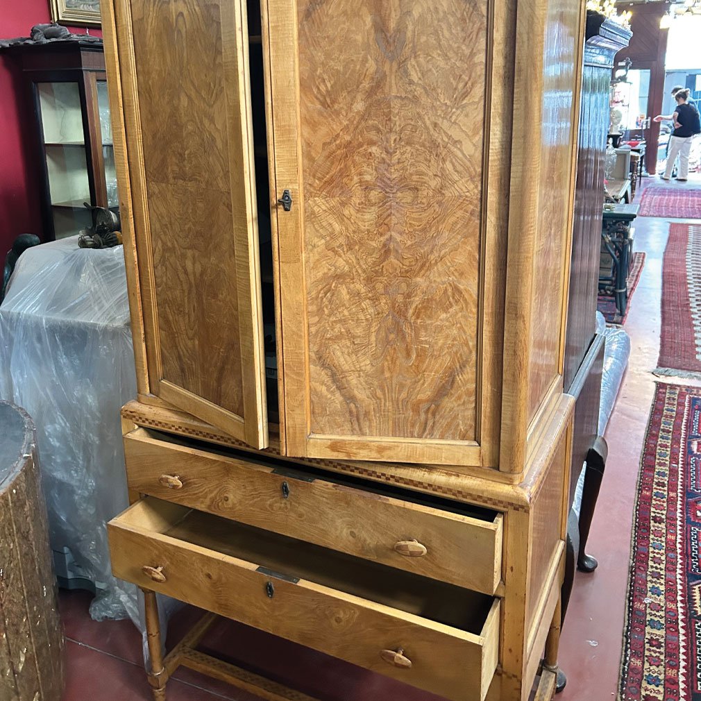 Cabinet Art Déco Français En Noyer, Vers 1930-photo-4