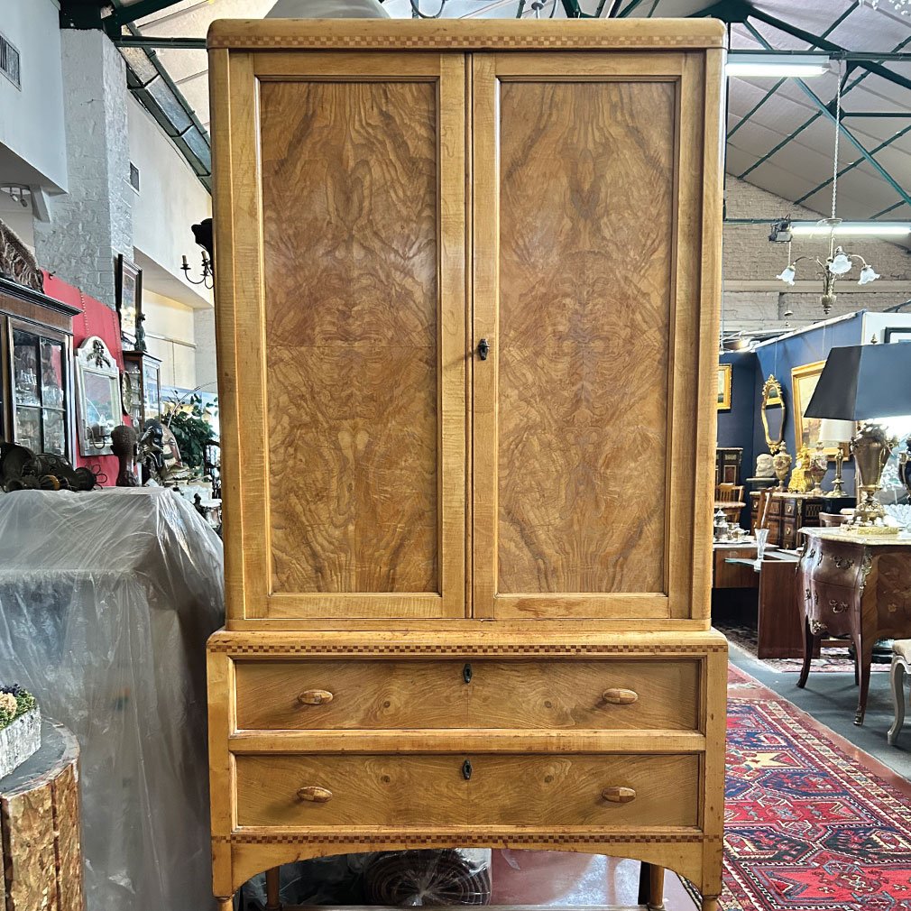 Cabinet Art Déco Français En Noyer, Vers 1930-photo-1