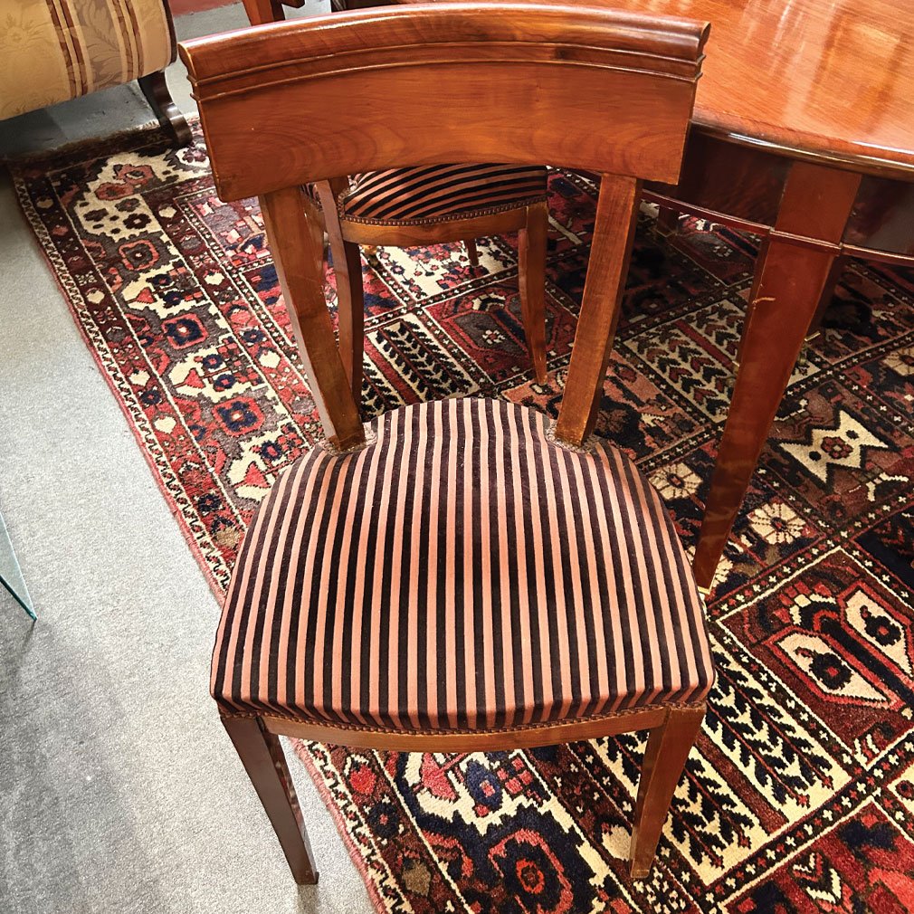 Directoire-style Mahogany Dining Set, Oval Table And 6 Chairs-photo-3