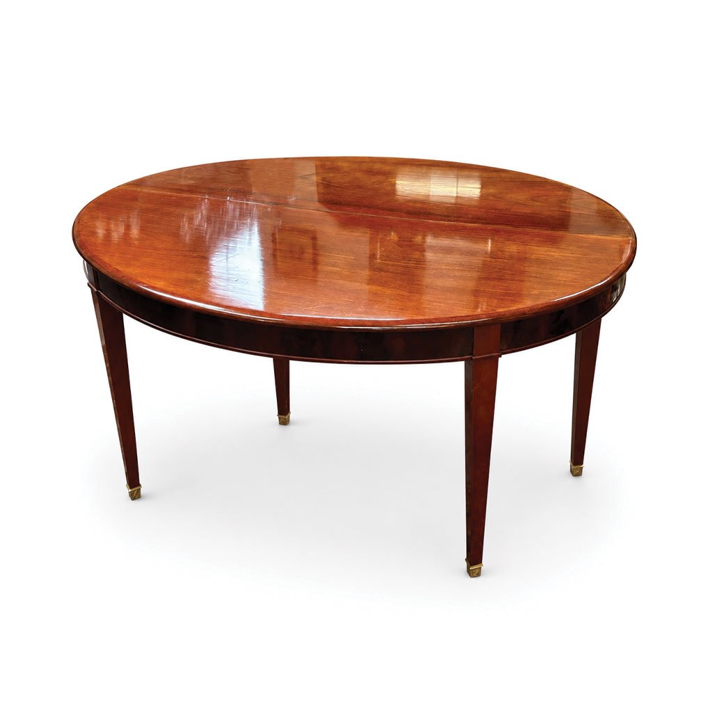 Directoire-style Mahogany Dining Set, Oval Table And 6 Chairs-photo-4