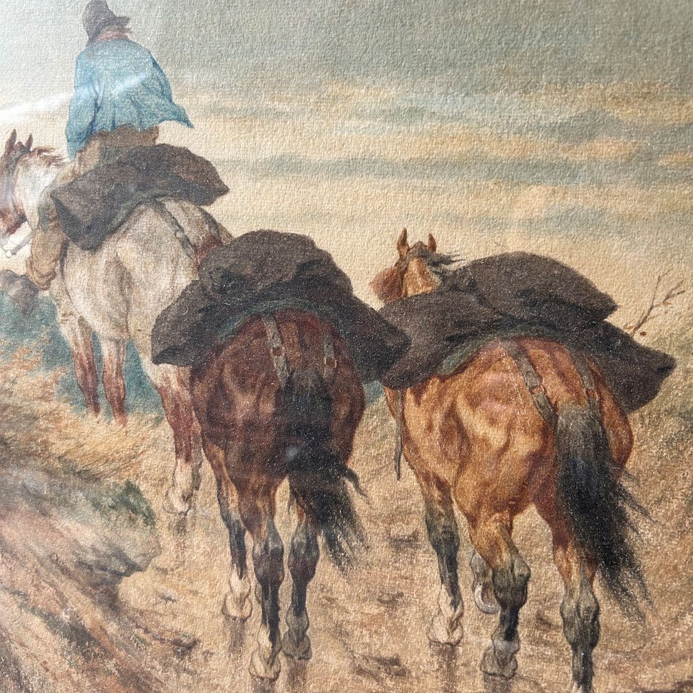Alfred Hubert – Le Marchand De Charbon, Aquarelle Belge Du XIXe Siècle-photo-3