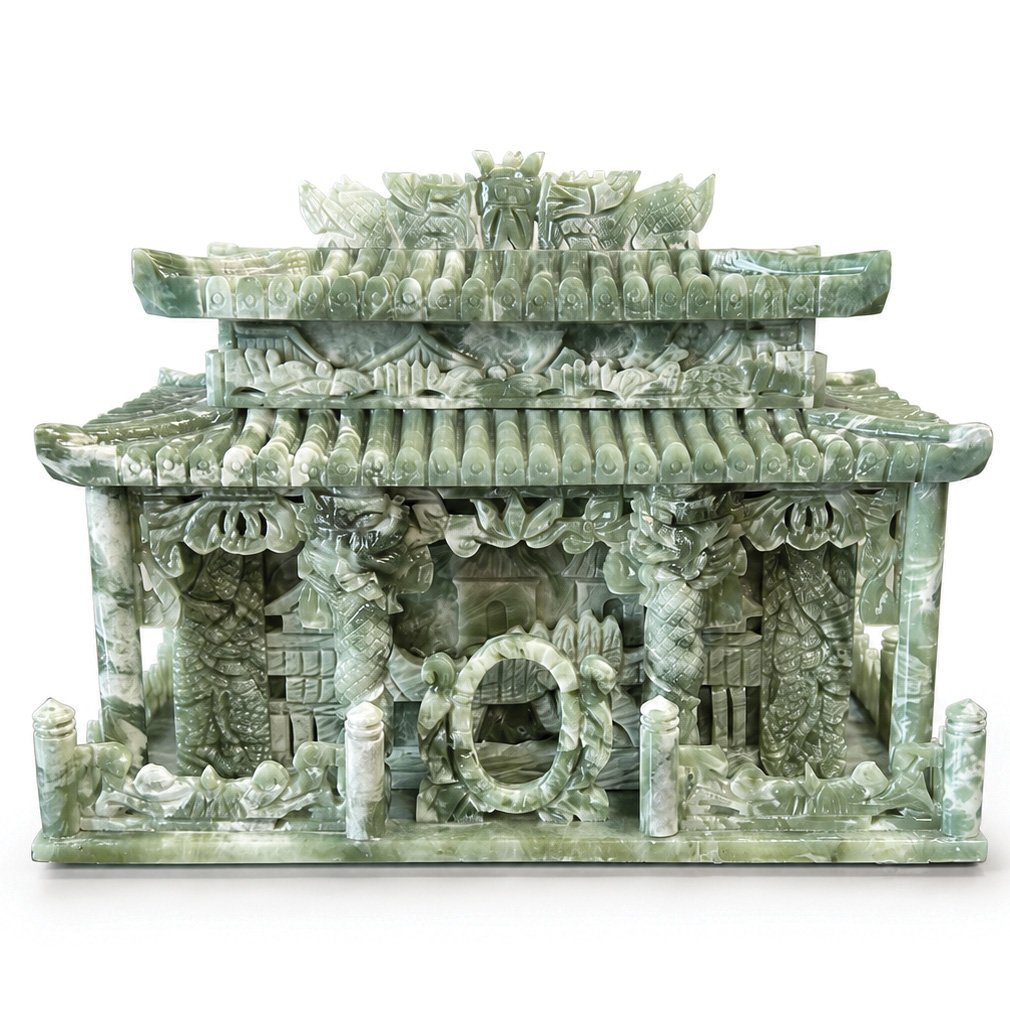 Encensoir Pagode En Jade De Chine