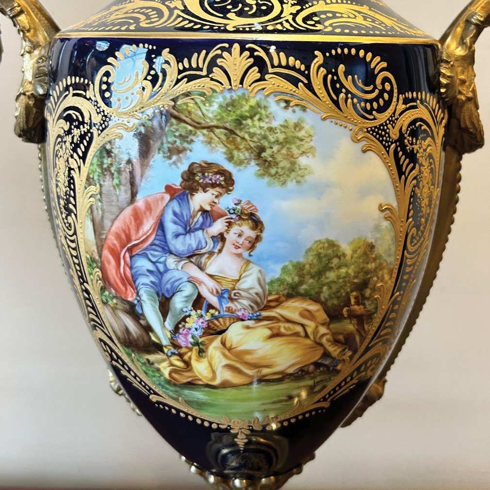 Pair Of Sèvres Style Porcelain Vases-photo-4