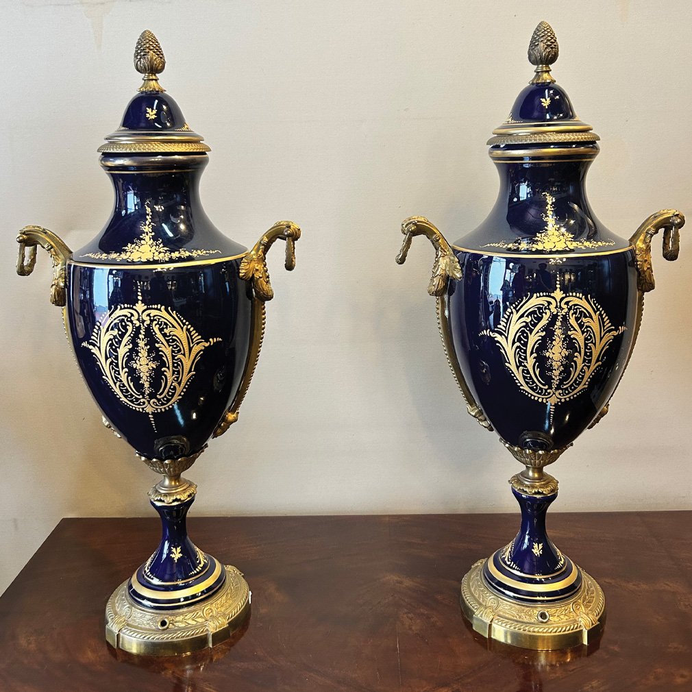 Pair Of Sèvres Style Porcelain Vases-photo-2
