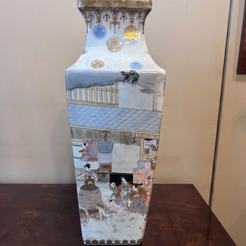 Paire De Vases Japonais Satsuma, Vers 1900-photo-3