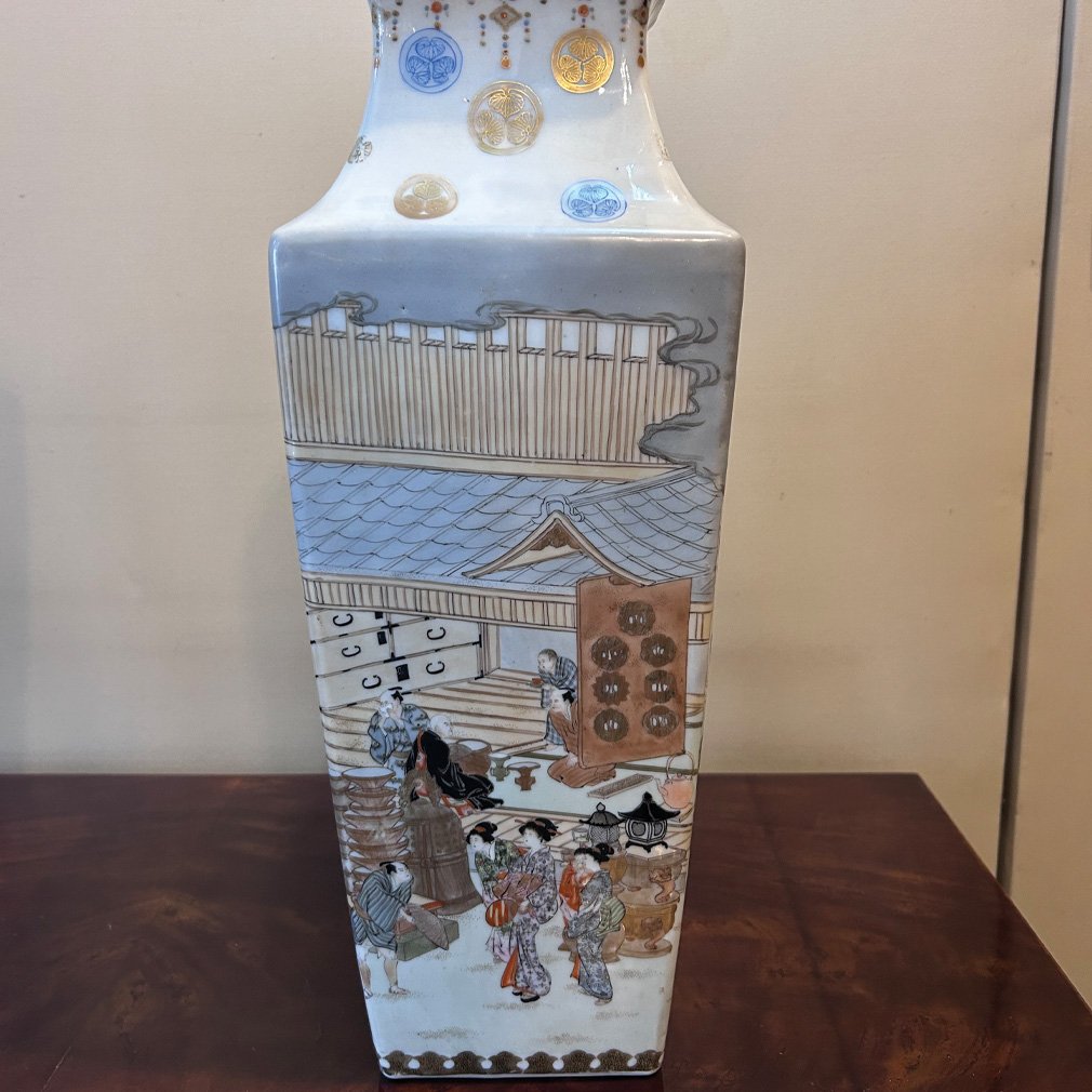 Paire De Vases Japonais Satsuma, Vers 1900-photo-2