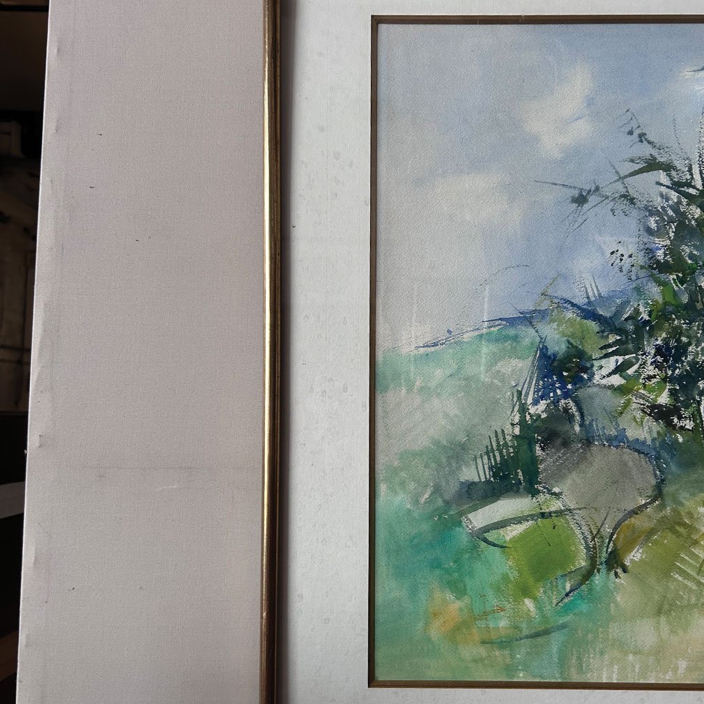 Aquarelle Paysage De Campagne Par Jean Timmermans, XXe Siècle-photo-3