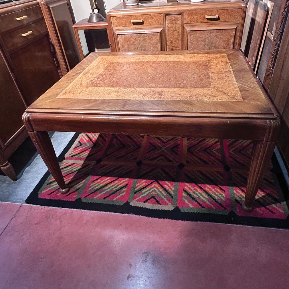 Table De Salle À Manger Art Déco À Plateau Marqueté – Vers 1930-photo-2
