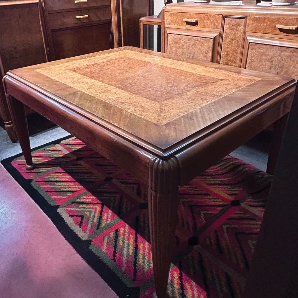 Table De Salle À Manger Art Déco À Plateau Marqueté – Vers 1930-photo-1
