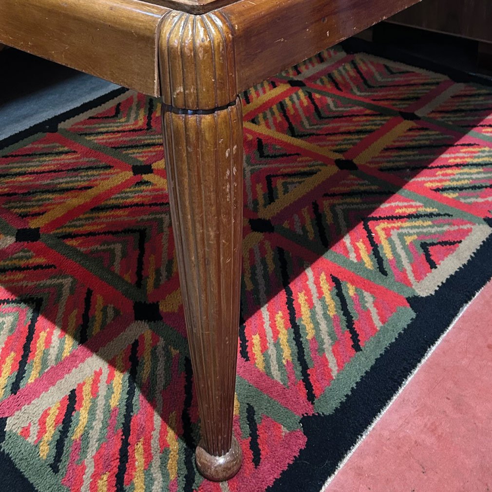 Table De Salle À Manger Art Déco À Plateau Marqueté – Vers 1930-photo-2
