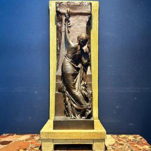 Art Nouveau Bronze Signed Léon Bardy, 1903, Allegorical Female Figure