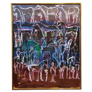 Equestrian Painting Signed By Elie Lambert