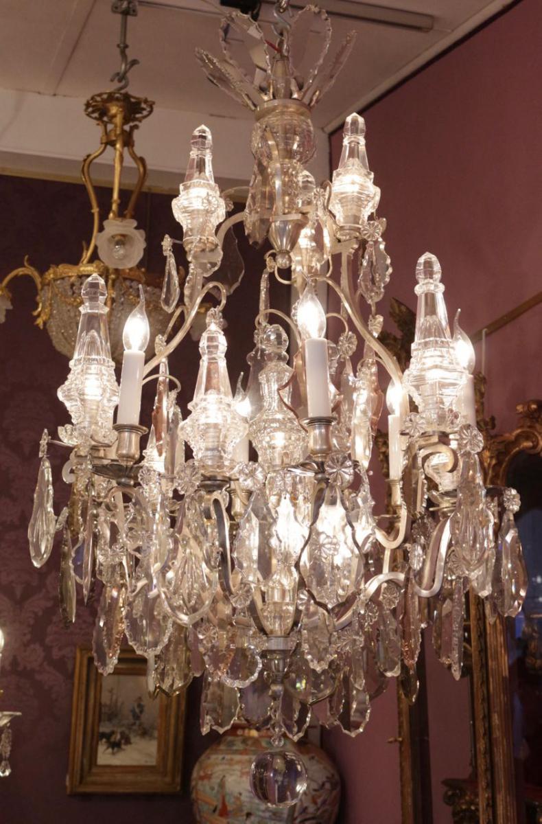 Chandelier In Bronze Silver XIX Century-photo-2