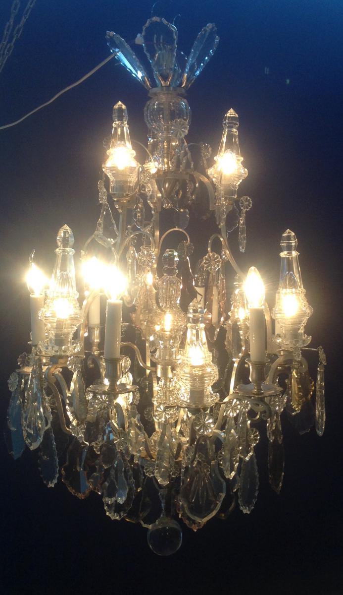 Chandelier In Bronze Silver XIX Century-photo-1