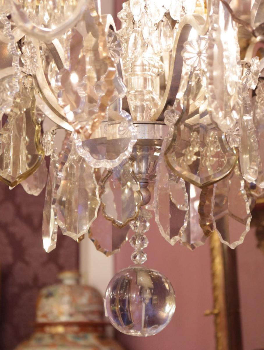 Chandelier In Bronze Silver XIX Century-photo-2