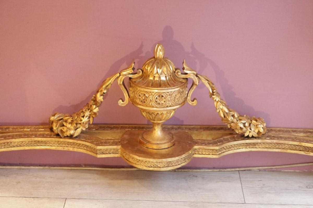 Console d'époque Louis XVI En Bois Doré -photo-4