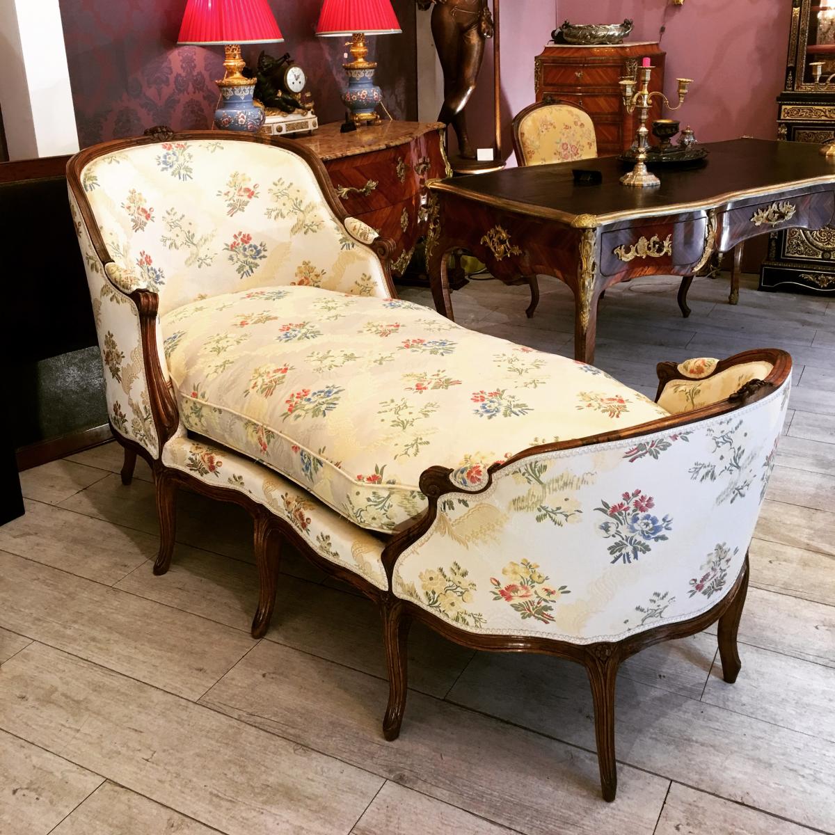 Chaise Longue Dite Duchesse « en Bateau « époque Louis XV Estampillé C. Delenoncourt 