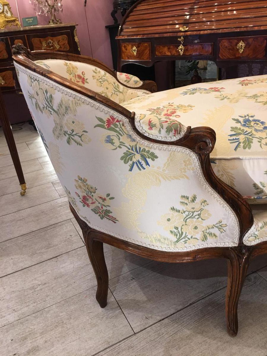 Chaise Longue Dite Duchesse « en Bateau « époque Louis XV Estampillé C. Delenoncourt -photo-3