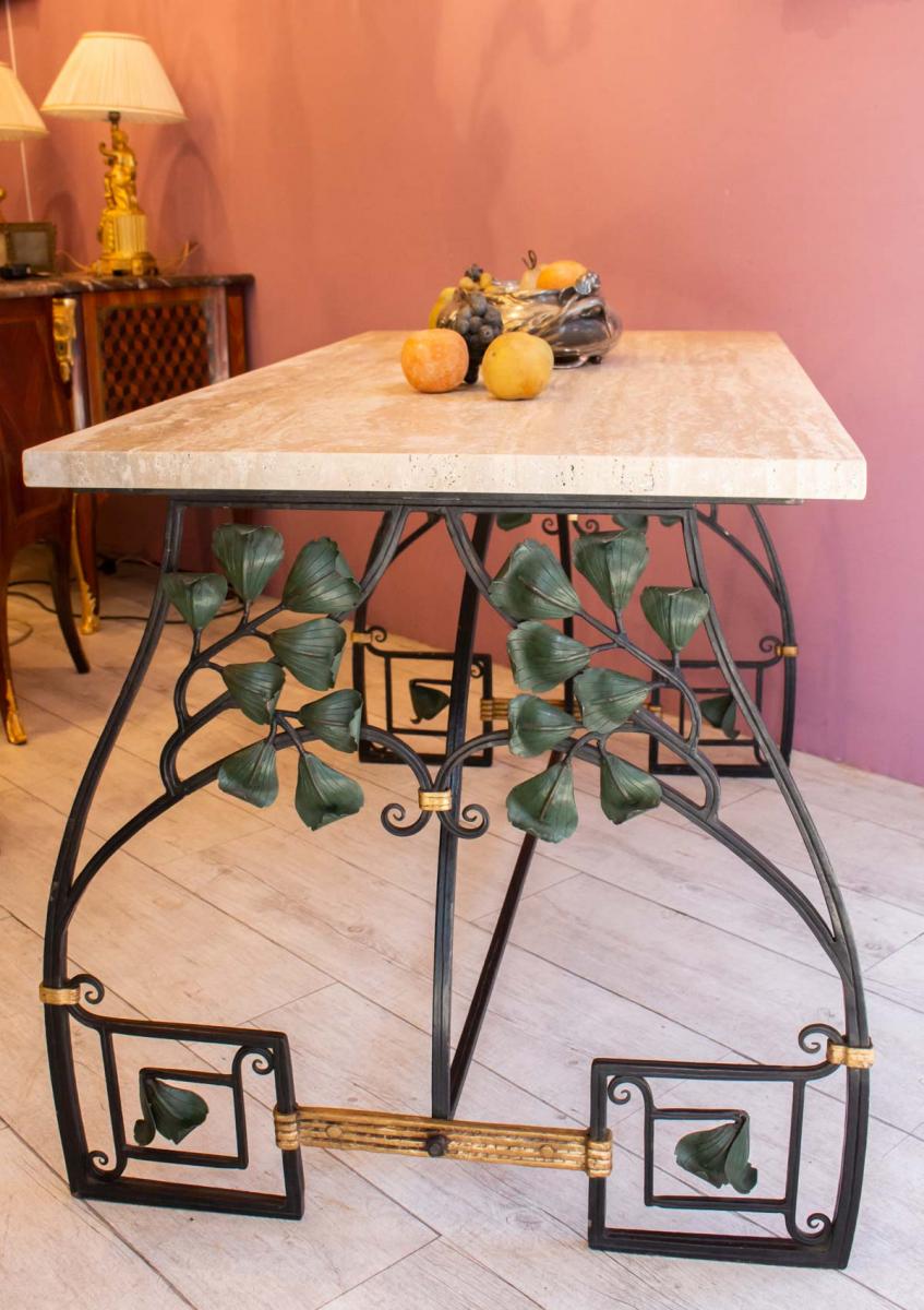 Pair Of Wrought Iron Consoles-photo-2