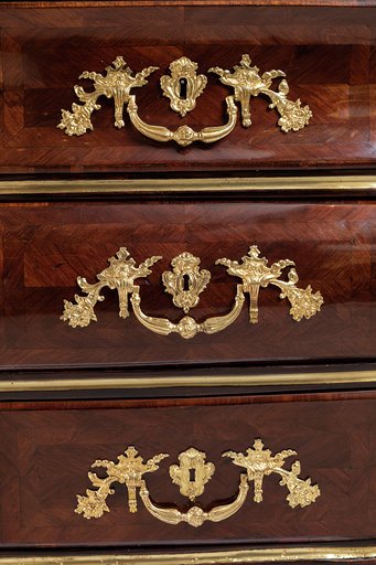 Commode Tombeau D’époque Louis XV, Bronzes Au C Couronné -photo-2