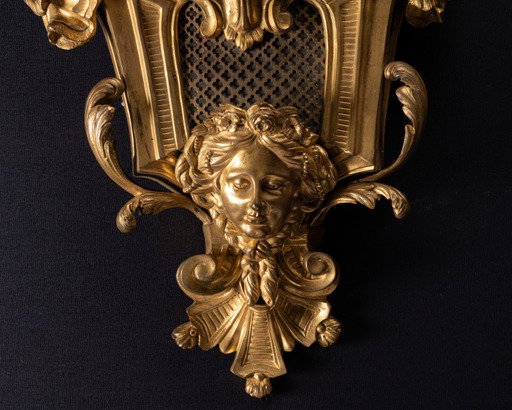 Important Cartel D’applique En Bronze De Style Louis  XVI-photo-4