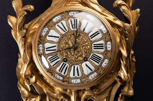 Important Louis XVI Style Bronze Applique Cartel-photo-2