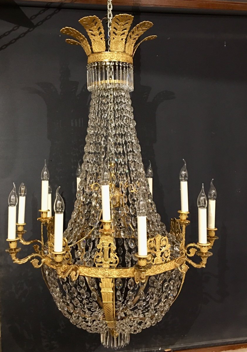 Lustre Montgolfière D’époque Empire 