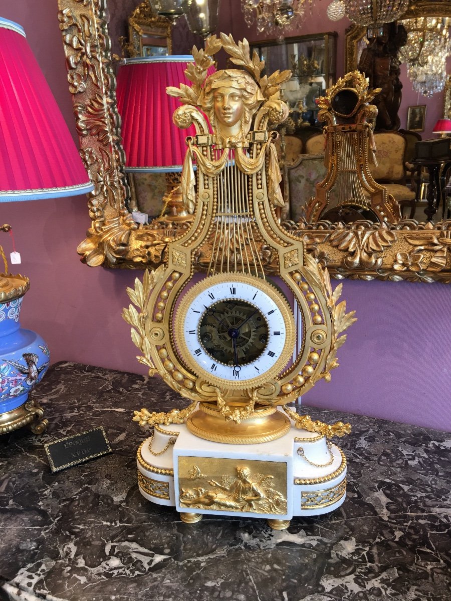 Louis XVI Lyre Clock-photo-2