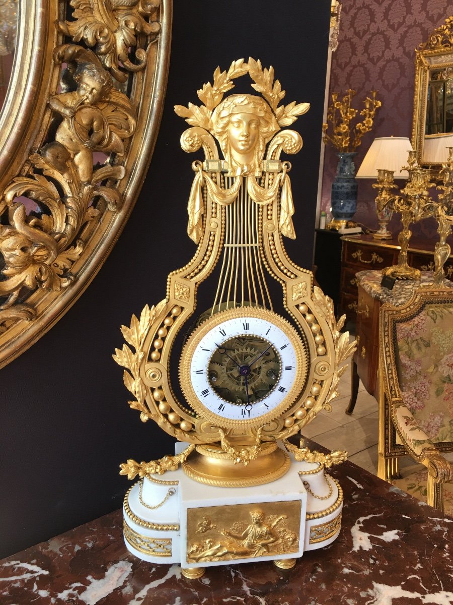 Louis XVI Lyre Clock-photo-4