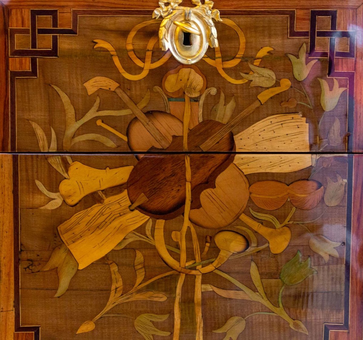 Transition Period Marquetry Commode Stamped By Nicolas Alexandre Lapie-photo-4