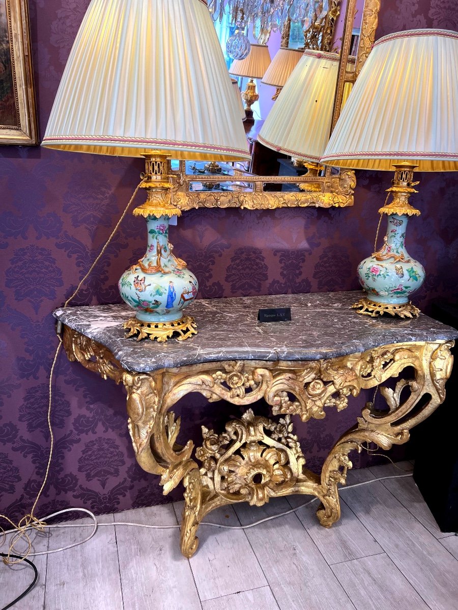 Console En Bois Doré époque 18 Ieme Siècle 