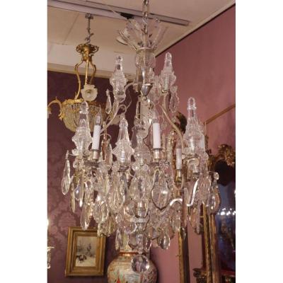 Chandelier In Bronze Silver XIX Century