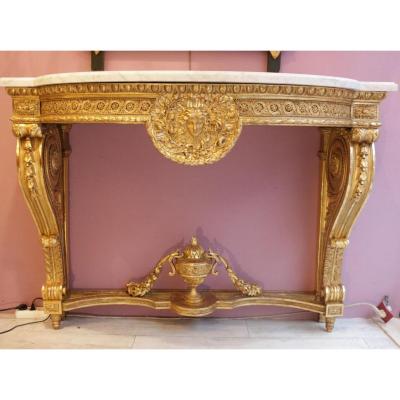 Console d'époque Louis XVI En Bois Doré 