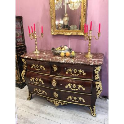 Louis XV Period Tomb Commode, Crowned C Bronzes