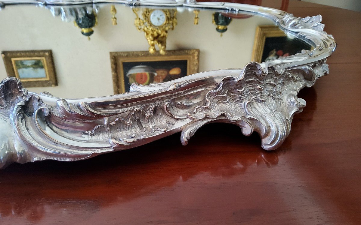 Especially From Table In Silvered Bronze With Mirror Bottom Louis XV Style 19th Century-photo-5