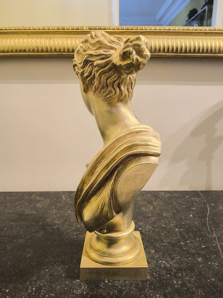 Sculpture en Bronze doré de Diane de Versailles en Buste Epoque XIX éme-photo-5