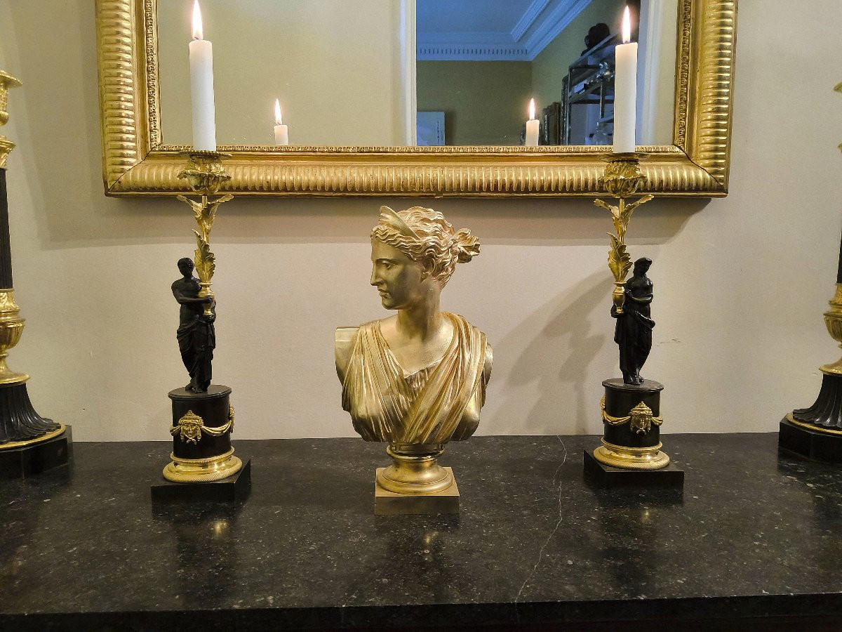 Sculpture en Bronze doré de Diane de Versailles en Buste Epoque XIX éme-photo-7