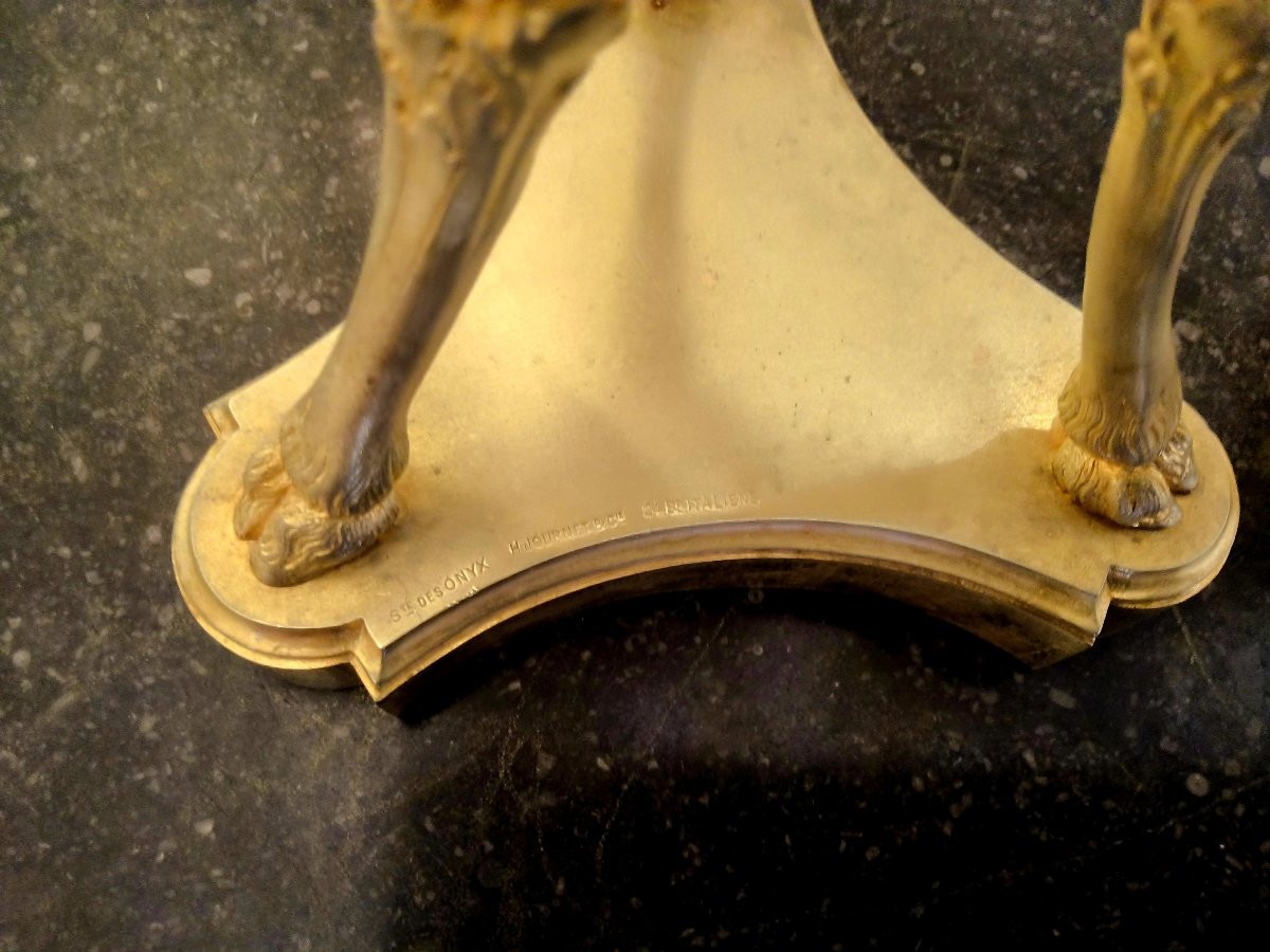 Paire de Vases en Athénienne (Bustes Antiques) – Onyx et Bronze Doré – Société Onyx, Paris XIX-photo-2