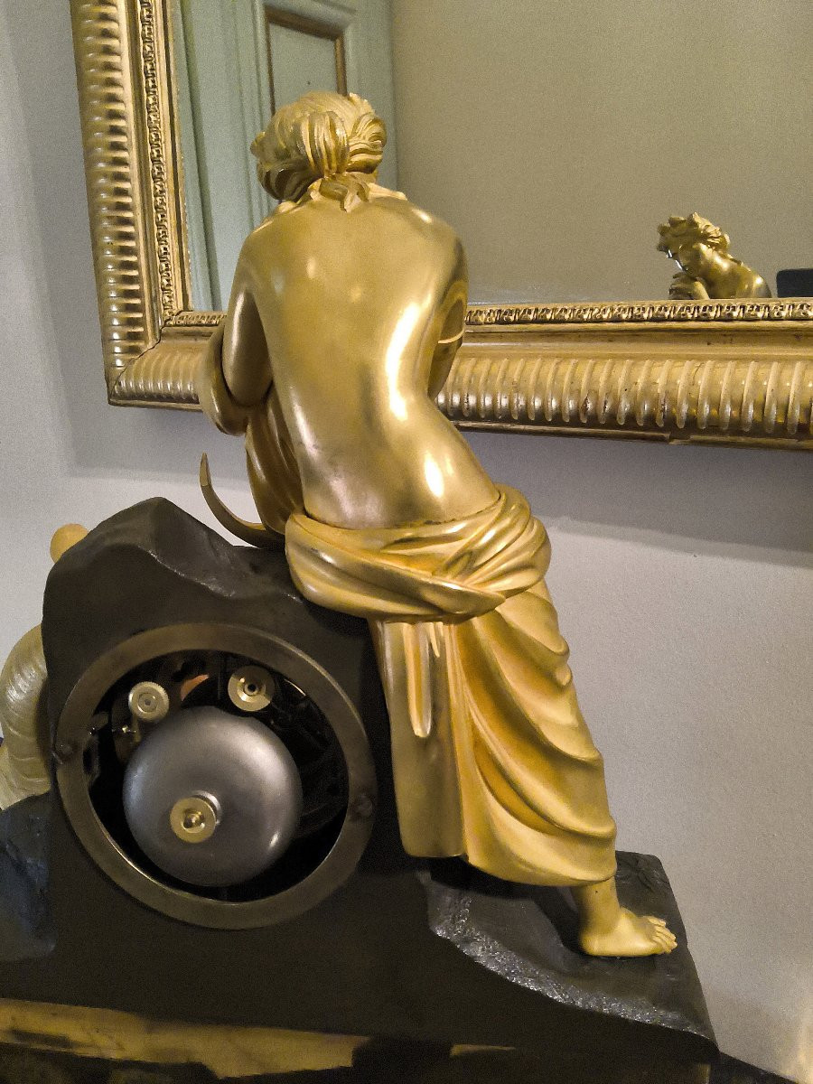 Pendule à Poser Allégorie de l'abondance en Bronzes XIX éme Restauration.-photo-8