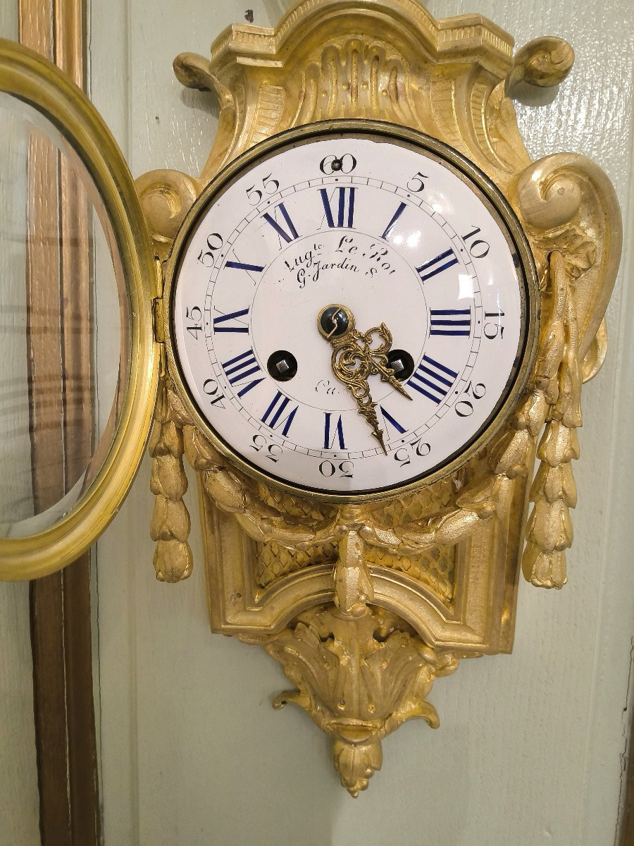 Gilt Bronze Alcove Cartel Clock After A Model By Osmond, Napoleon III Period, 19th Century.-photo-3