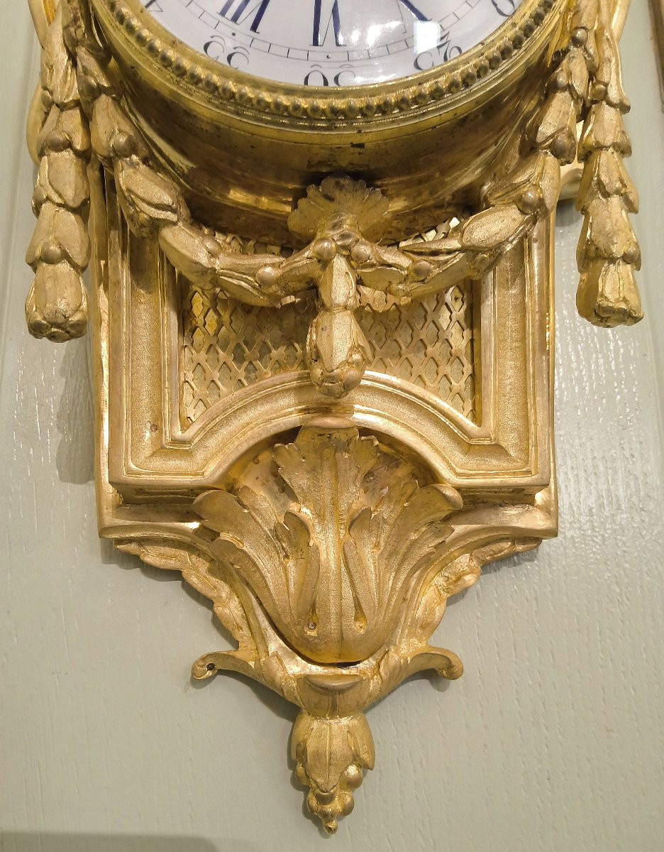 Gilt Bronze Alcove Cartel Clock After A Model By Osmond, Napoleon III Period, 19th Century.-photo-4