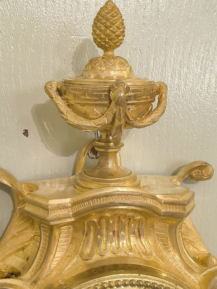 Gilt Bronze Alcove Cartel Clock After A Model By Osmond, Napoleon III Period, 19th Century.-photo-5