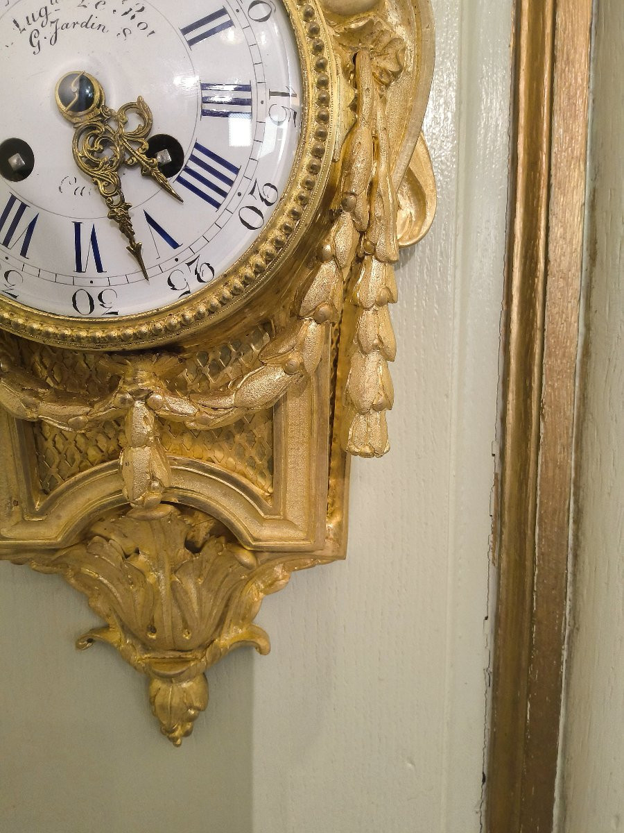Gilt Bronze Alcove Cartel Clock After A Model By Osmond, Napoleon III Period, 19th Century.-photo-6