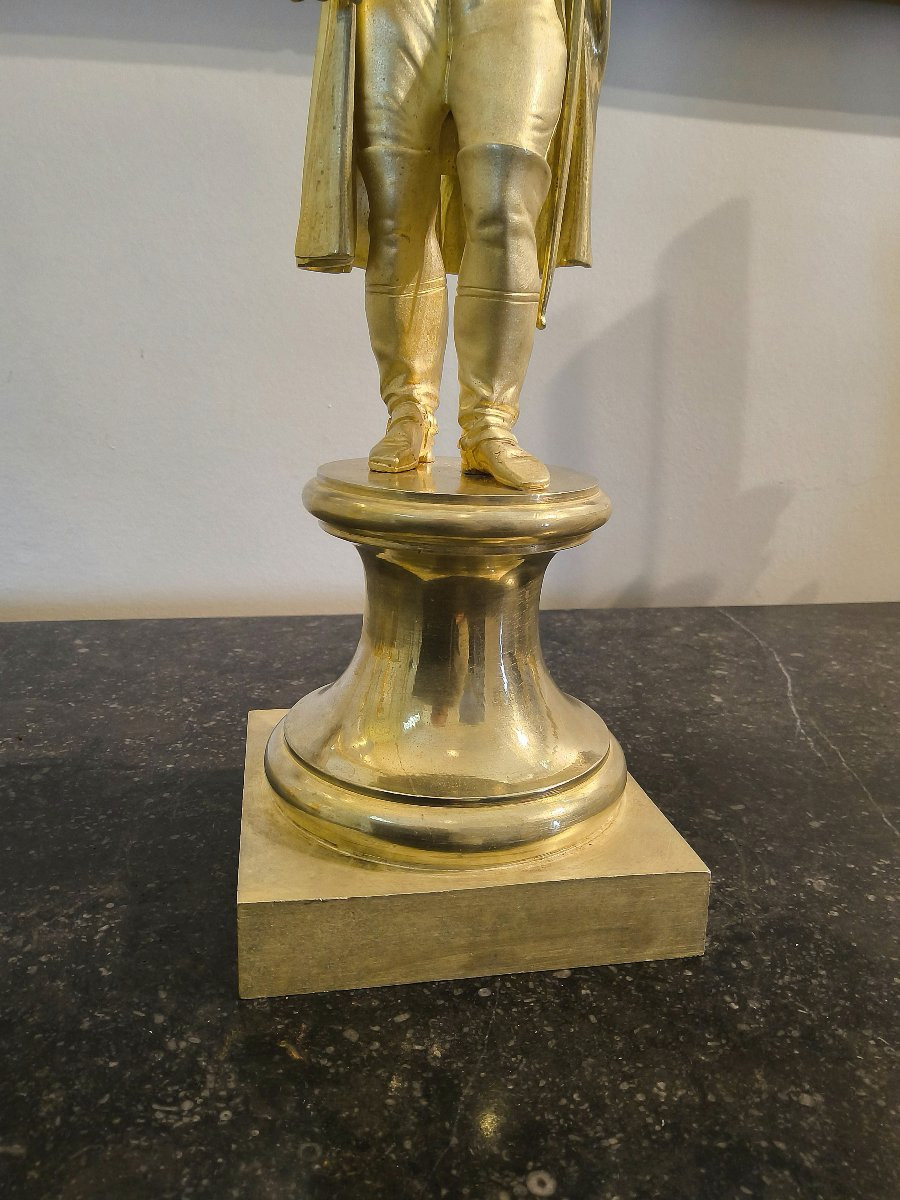Napoleon I In Military Campaign Dress – Gilt Bronze After E. Seurre, 19th Century-photo-1