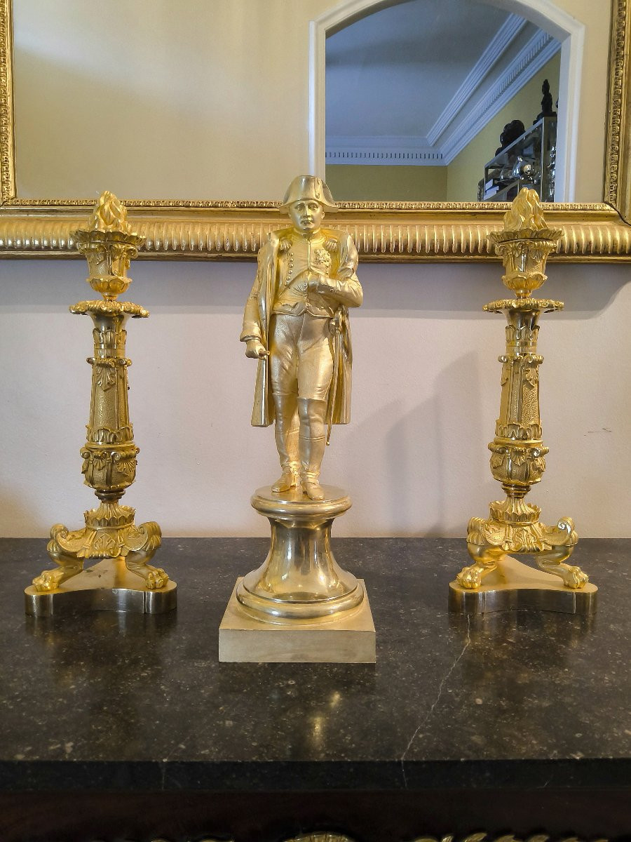 Napoleon I In Military Campaign Dress – Gilt Bronze After E. Seurre, 19th Century-photo-6