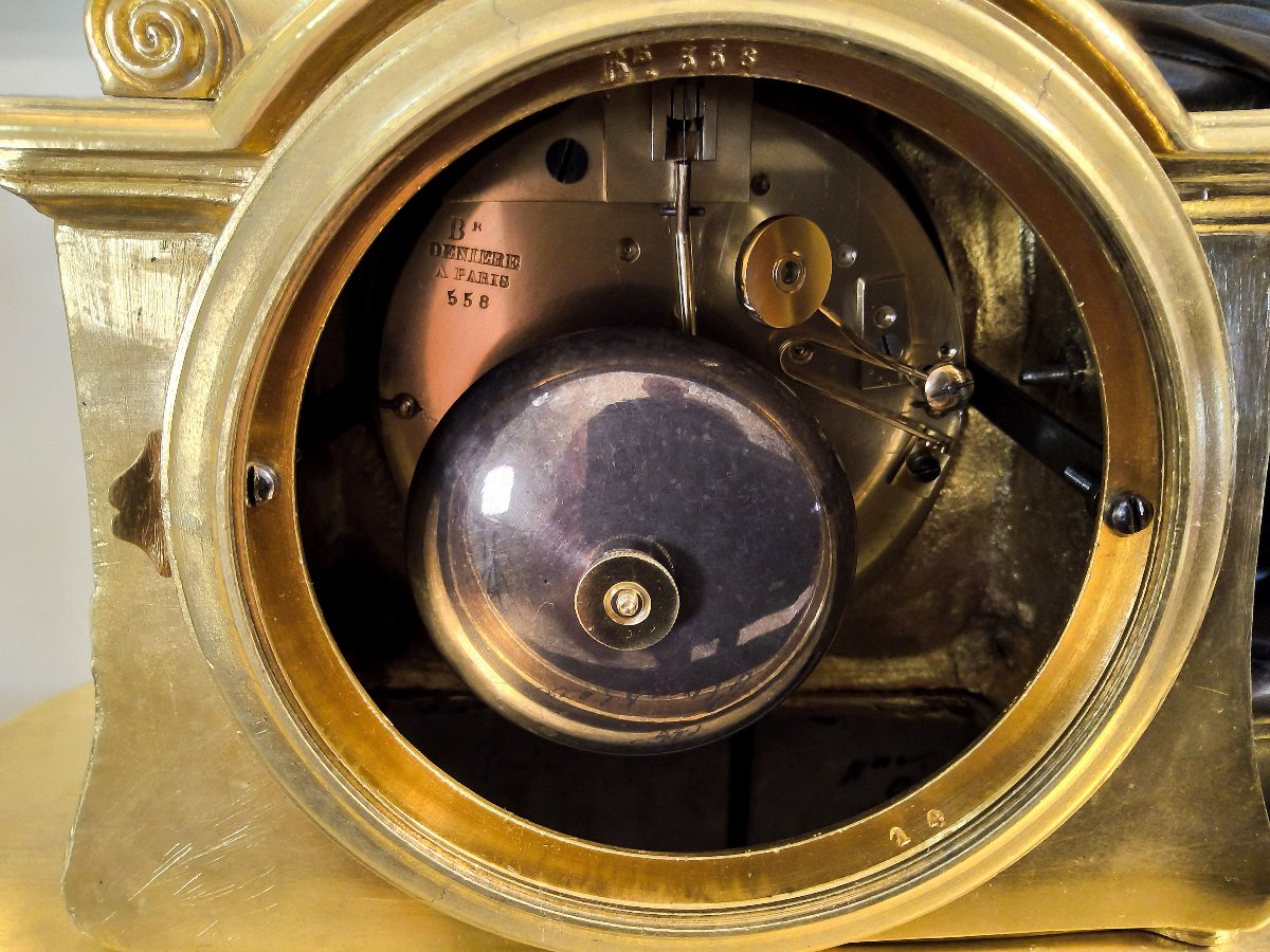 Geoffrin Clock "the Timetable" Louis XVI Style, Maison Denière, Paris, 19th Century-photo-6