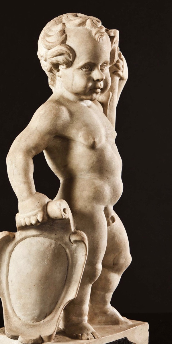 Hercule enfant tenant un blason  - Italie du Nord, XVIIᵉ siècle -photo-2