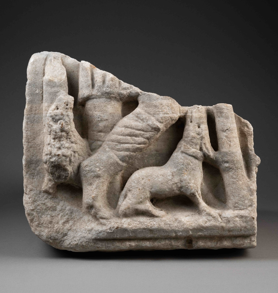 Fragment Of A Sarcophagus With The Judgment Of Paris