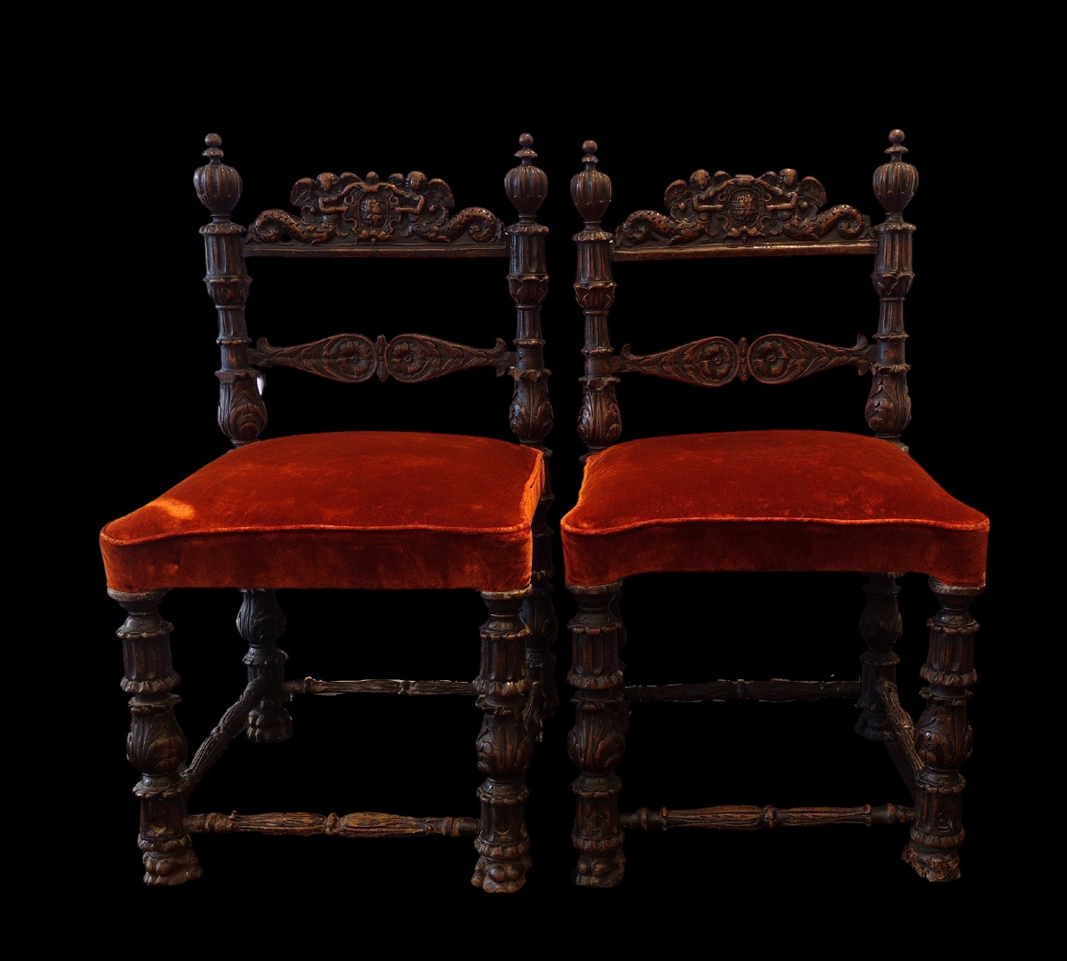 Paire de chaises Renaissance - Lombardie, fin du XVIᵉ siècle-photo-2