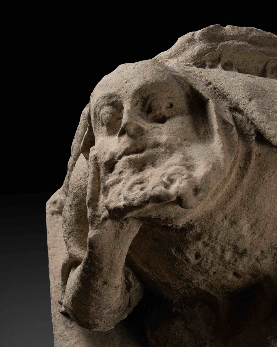 Gothic Corbel - France, 15th Century-photo-3